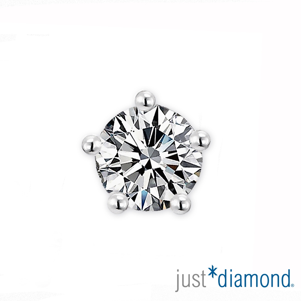 【Just Diamond】五爪清鑲耳環(0.08ct)(單耳)