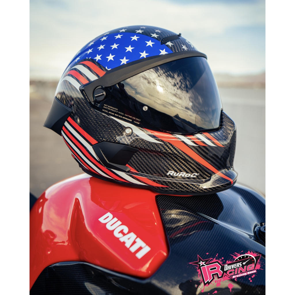 ♚賽車手的試衣間♚ Ruroc® Atlas 4.0 Track Carbon Stars and Stripes 美國