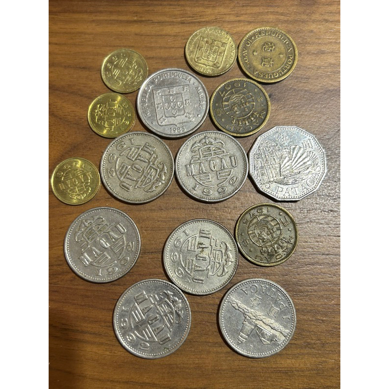 【H2Shop】澳門 Macau 錢幣 硬幣 10分 avos 1毫 1元 5元 葡幣 Patacas 附圓盒
