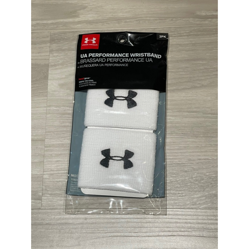 全新 under armour 3吋運動護腕 運動配件 白色performance wristband