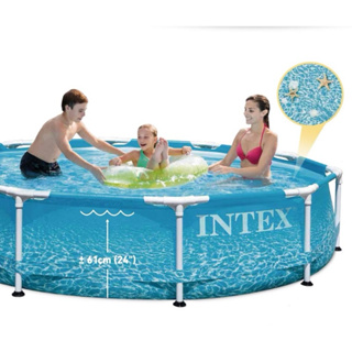 🔥12小時內火速出貨🚚✪ s 美式小賣場 ✪ INTEX 10呎金屬支架圓形泳池