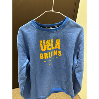 免運二手正版Nike UCLA 聯名藍色女版內刷毛大學T