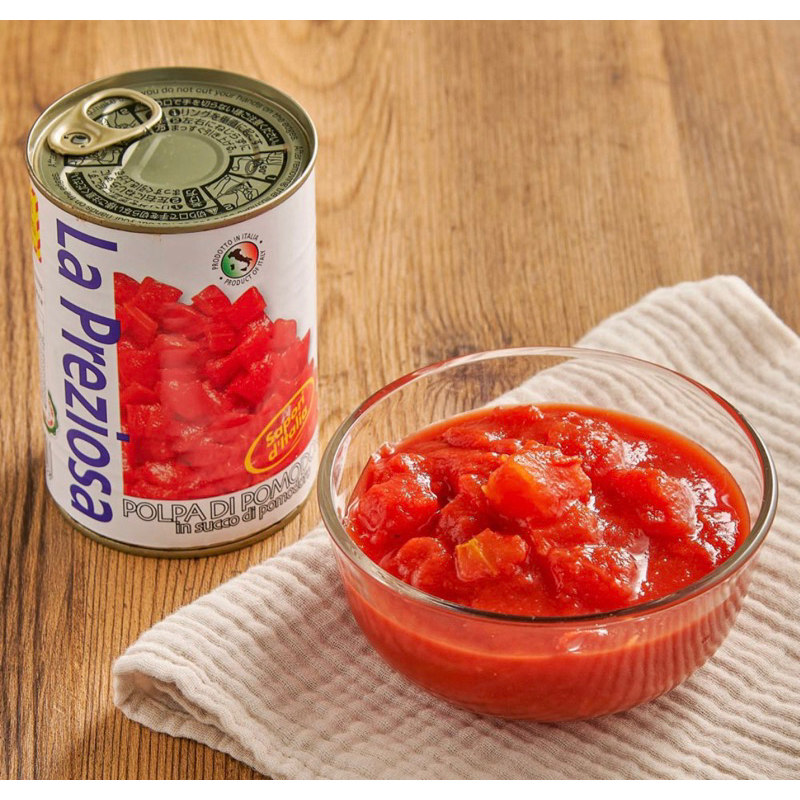 現貨🇯🇵日本進口食品La Preziosa 義大利切碎番茄罐頭（400g）