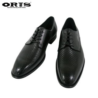 ORIS 菱格紋皮鞋-黑-S3957N01