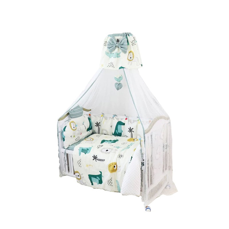 [二手台中面交］【HA Baby】嬰兒床專用可升降落地蚊帳(蚊帳) 規格：綠色鱷魚
