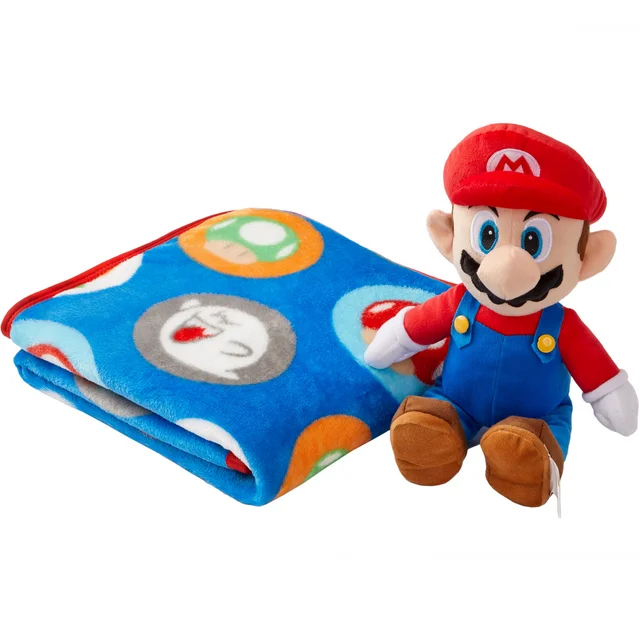 【Toy Fun】預購*美國購回 任天堂 Mario 超級馬力歐 瑪利歐 被子 毯子+枕頭 抱枕 玩偶  禮物