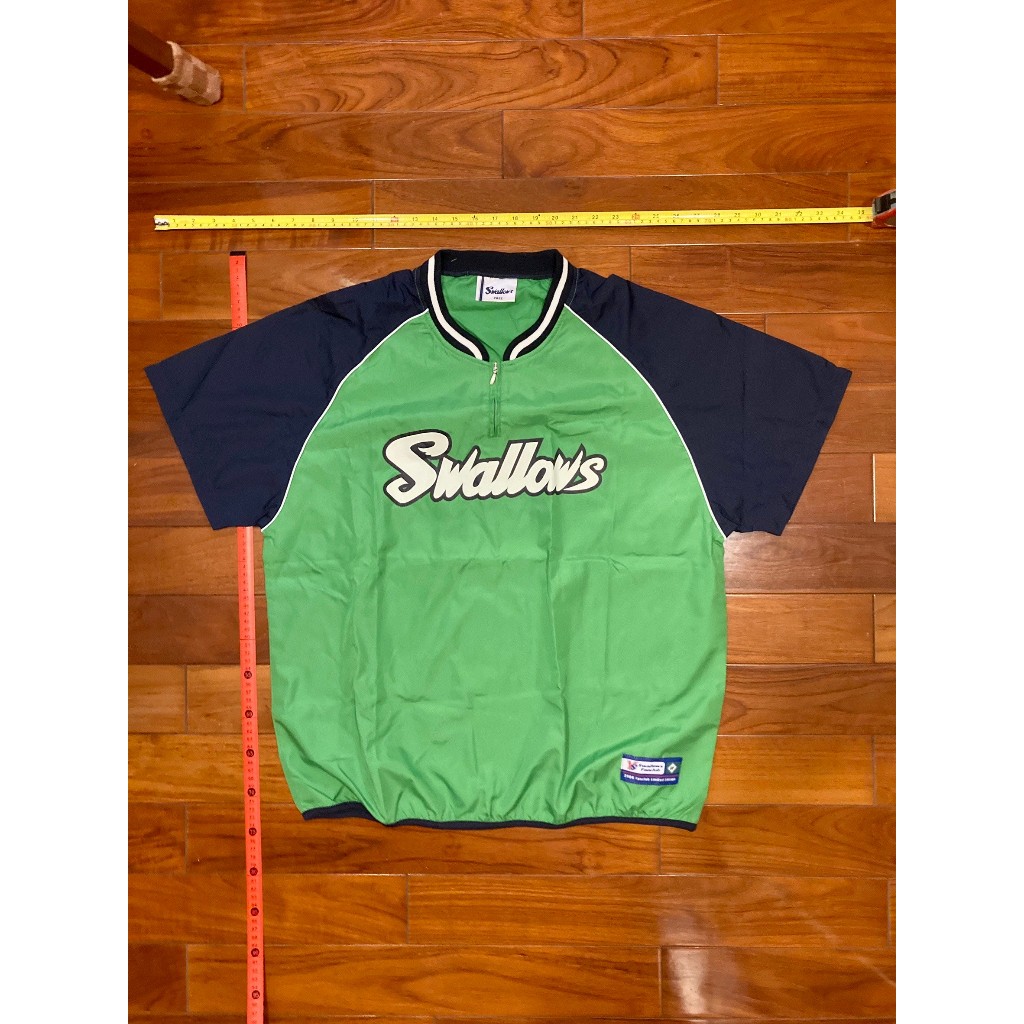 養樂多燕子 綠色 短袖風衣(球衣 外套 職棒 日職 日本 NPB 東京 棒球 壘球 棒壘 古著) 16SF