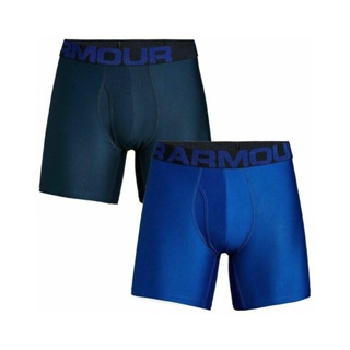 【Under Armour】Tech 男款 6吋四角褲 運動內褲 健身 訓練 藍色 透氣(2入)