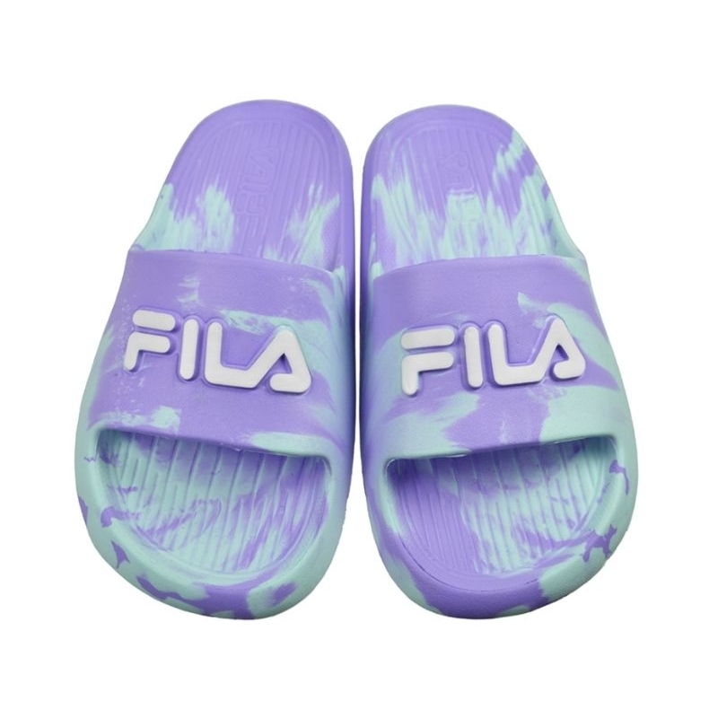 FILA 斐樂 女童 中大童拖鞋 防滑防水 運動拖鞋 紫 2s436y991