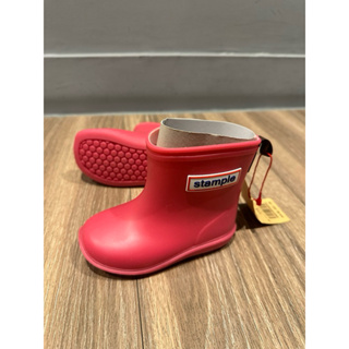 日本Stample 雨鞋，桃紅色，全新，13cm，含鞋墊