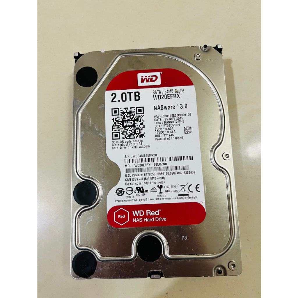 「免運」WD  (紅標) 2TB 64MB SATA lll 3.5吋 NAS 專用硬碟