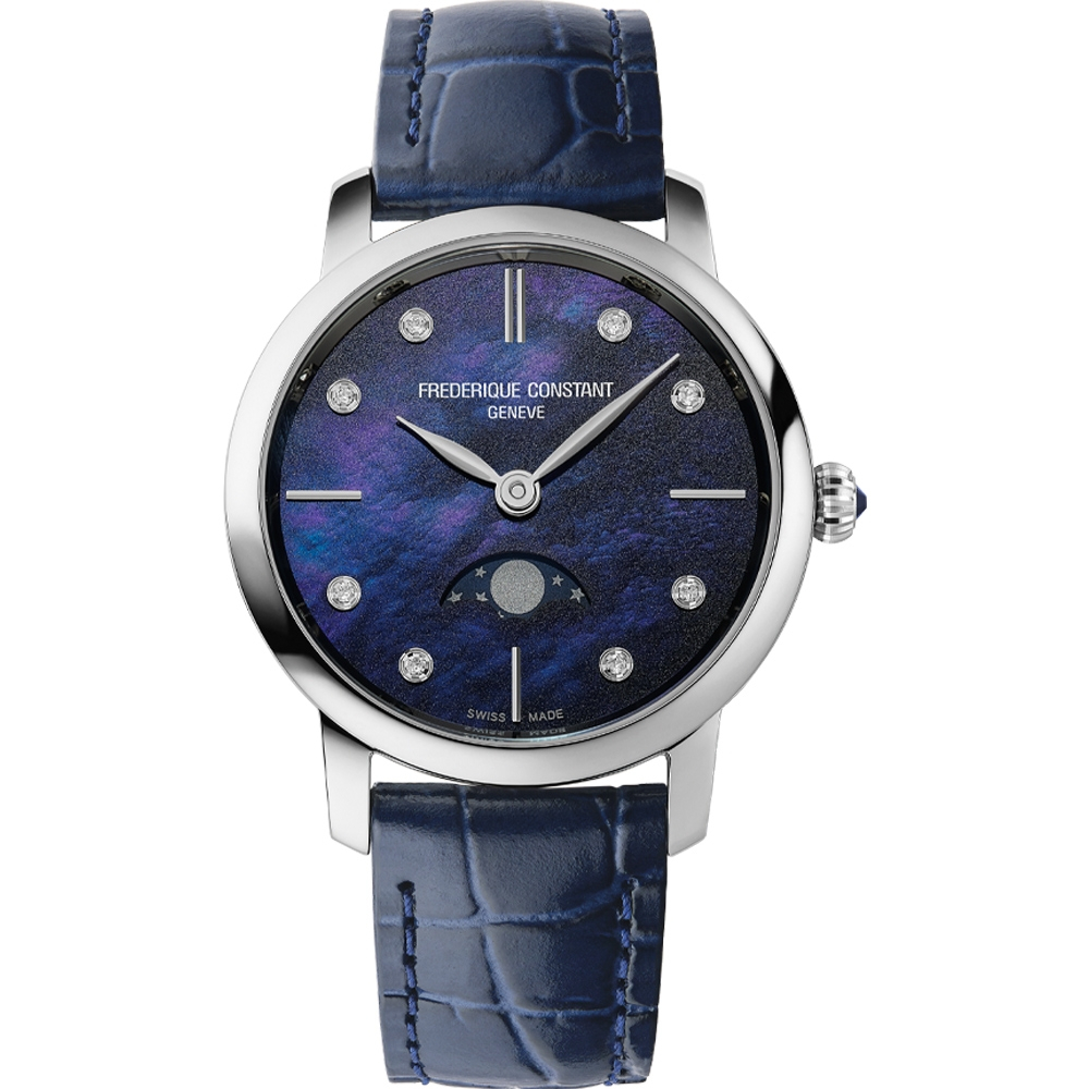 CONSTANT 康斯登 CLASSICS SLIMLINE LADIES 月相石英腕錶(FC-206MPND1S6)