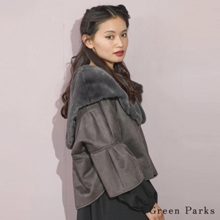 Green Parks 毛絨斗篷設計喇叭袖短版外套(6P34L0Z0100)