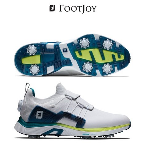 FootJoy HyperFlex Core (BOA) 男鞋 #51076 ,白/海軍藍/綠 有釘鞋