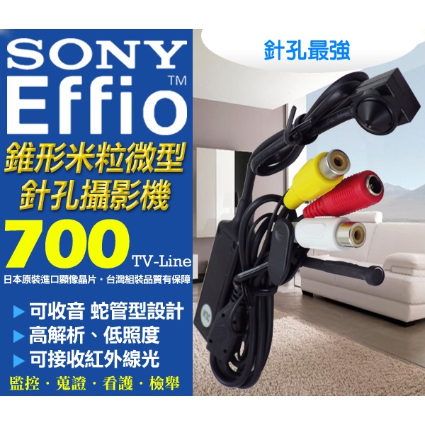 促銷 SONY CCD Effio-E 960H 700條 700TVL 可收音 米粒錐形 針孔攝影機