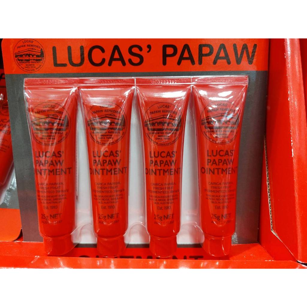 🚀2️⃣4️⃣🅷快速出貨🔥Costco 好市多代購 Lucas' 澳洲 木瓜霜 25公克X4入 保濕 乾裂 澳洲木瓜霜