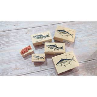 *激動小鹿*<現貨>日本KODOMO NO KAO 木頭印章 鮪魚 鮭魚 沙丁魚 I Love stamp 系列
