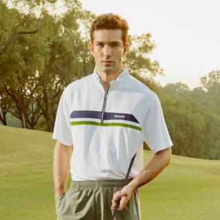 Snowbee Golf 男士學院風采立領POLO衫 (透吸濕排汗 翻領上衣 高爾夫球衣 健身 爬山運動 高球 網球)