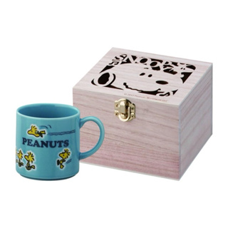 日本製 史努比陶瓷馬克杯附造型木盒(350ML)