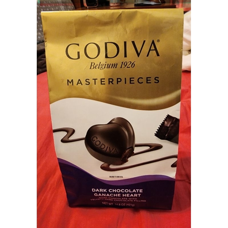 美國購買 現貨3包 Godiva 心型黑巧克力 421 公克 14.8OZ ) 保存期限 2025.01