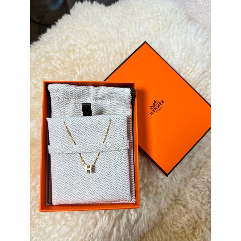 愛馬仕 Hermes POP MINI H 白金項鍊