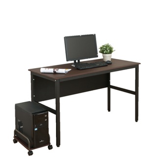《DFhouse》頂楓120公分電腦辦公桌+主機架 胡桃色