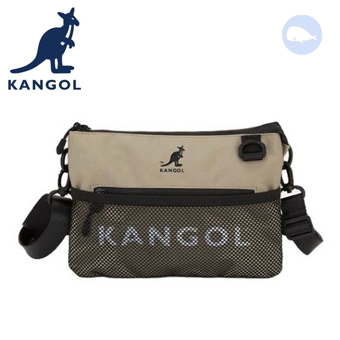 【小鯨魚包包館】KANGOL 英國袋鼠 側背包 斜背包 64251703 淺綠 淺卡其 黑色