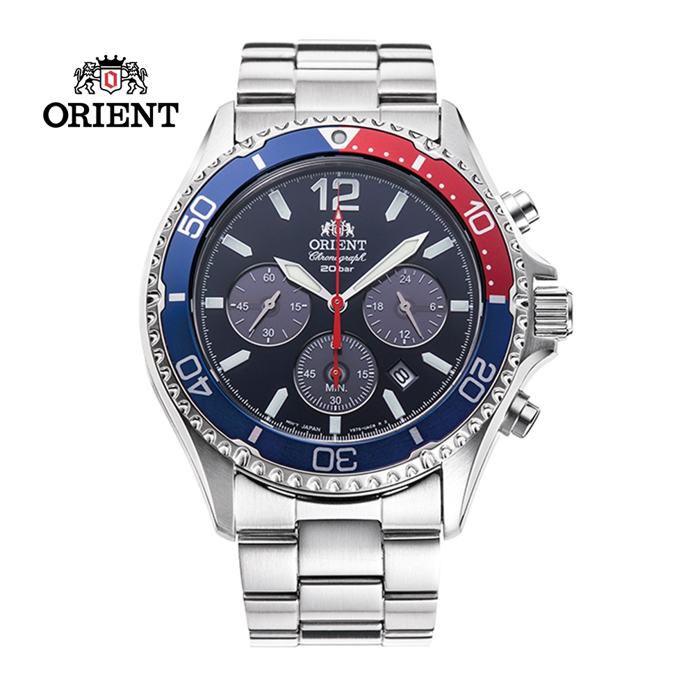 ORIENT 東方錶 Quartz Sports系列 太陽能跑馬計時男錶 RA-TX0201L /42.8 mm