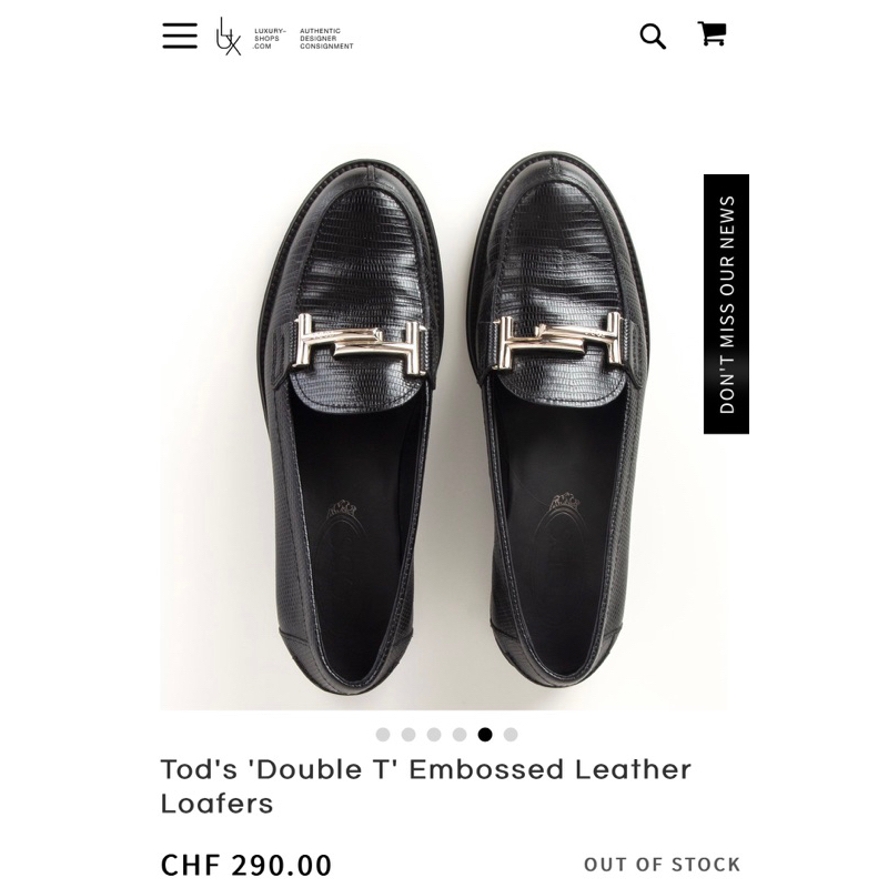 [二手］ 100%正品Tod’s Double T leather loafer 樂福鞋