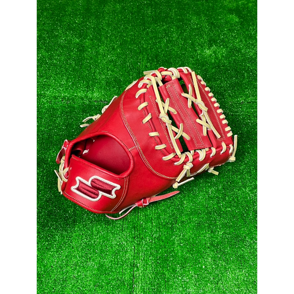 棒球世界全新SSK新款全牛皮棒球壘球一壘手手套DWGF4824紅奶油配色特價