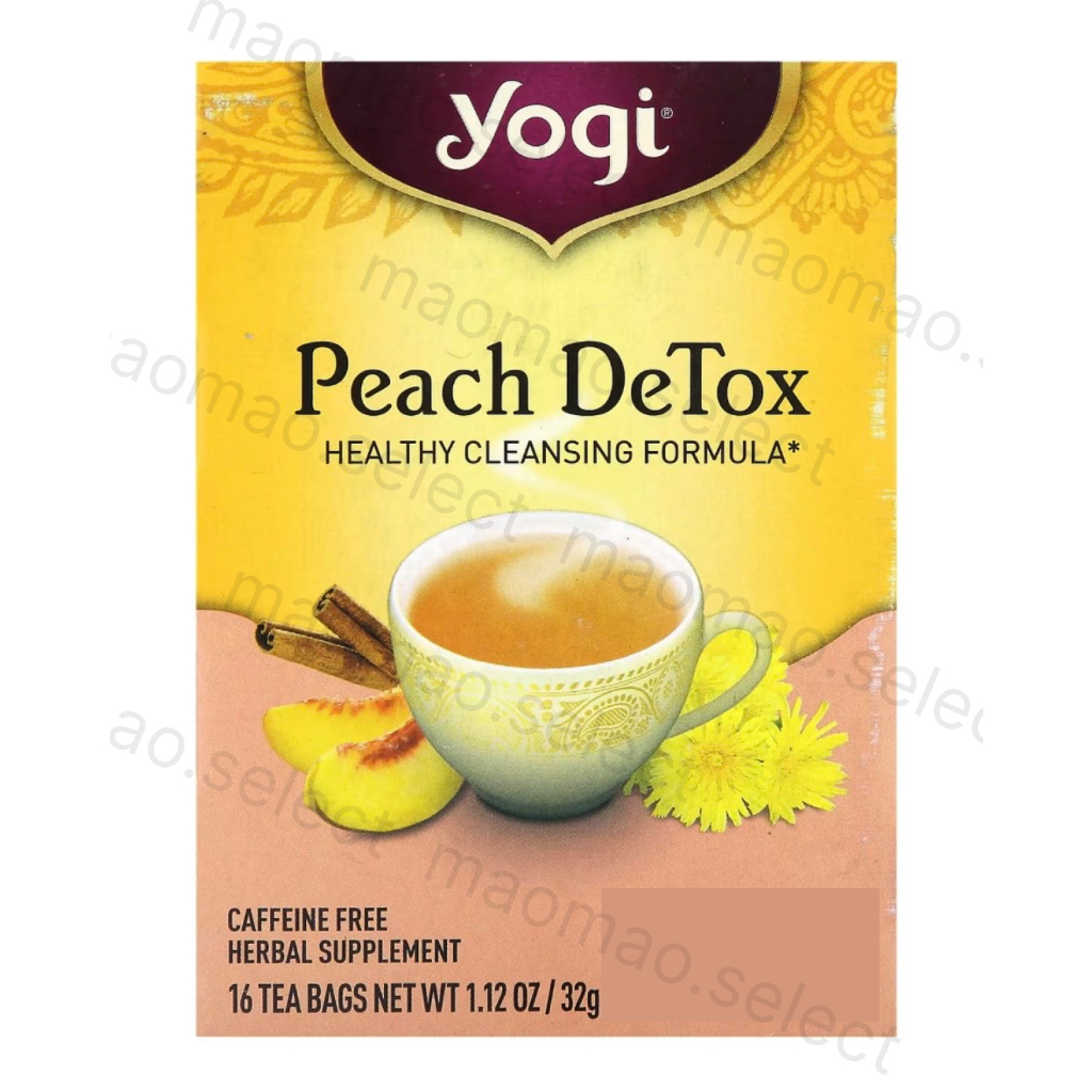 yogi tea｜清體茶(桃子)｜腸道保養 幫助消化 草本茶 花草茶 無咖啡因 瑜珈茶 Peach DeTox