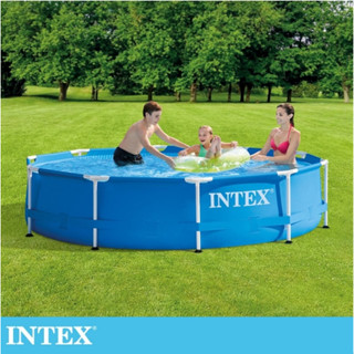INTEX 金屬支架圓形框架泳池 戲水池 養魚池 衛生安全 305*76cm (送過濾器) 迷露森活