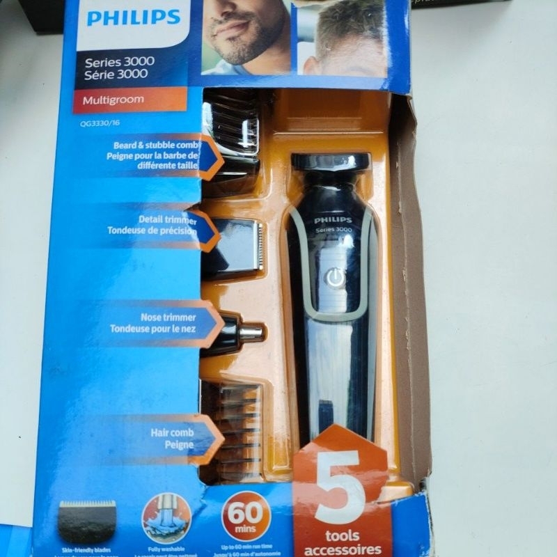 飛利浦Philips series3000電動剃鬚刀 充電器 收納袋 五合一刮鬍子 修理鬢角 鬍鬚 鼻毛 耳毛