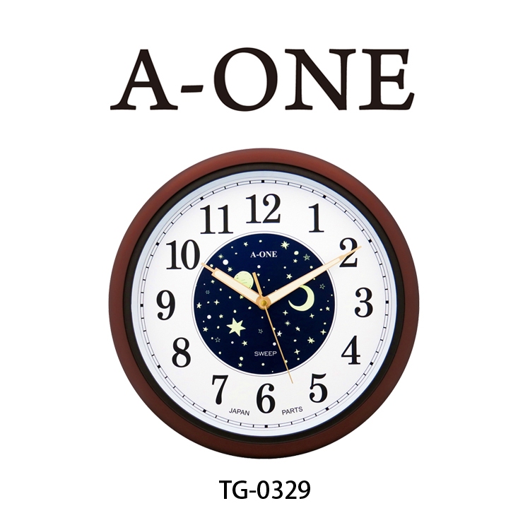 【WANgT】A-ONE TG-0329 暗夜星空夜光指針掃描式靜音掛鐘