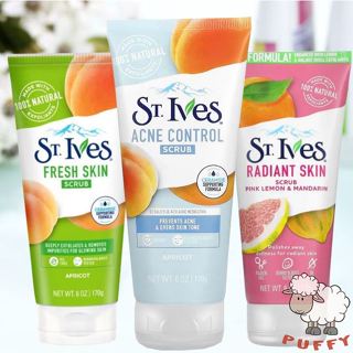 Puffy小舖 St.Ives 聖艾芙 磨砂膏 磨砂霜 身體去角質 臉部去角質 杏桃磨砂霜 痘痘油性肌 乳液 檸檬柑橘