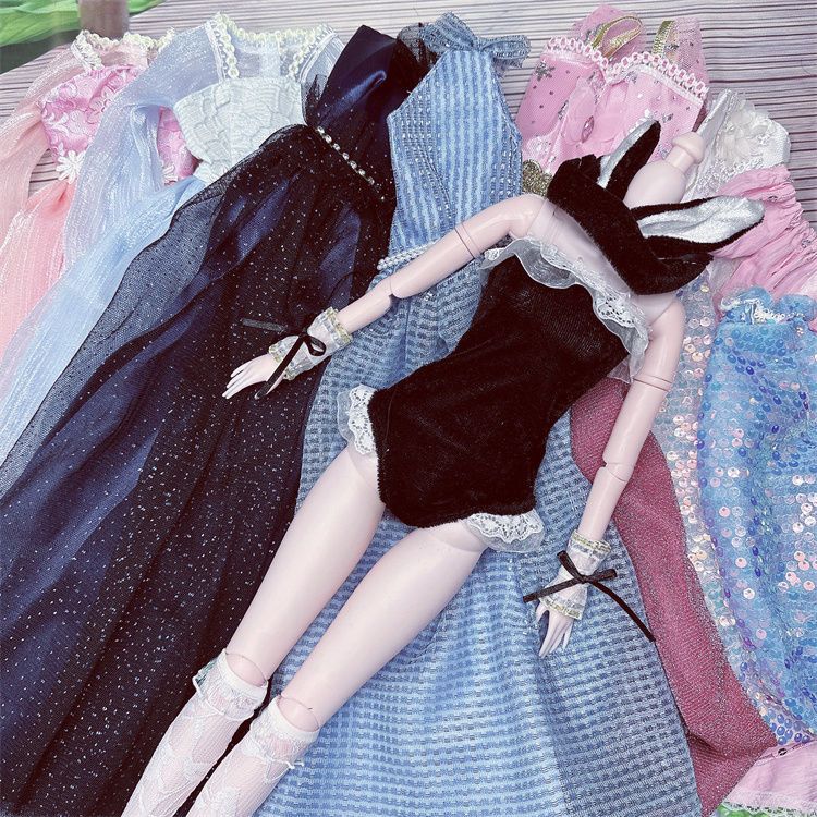 BJD娃娃衣服3分兔女郎風 60厘米洋大娃娃新款衣服套裝女孩換裝裙 娃娃配件 兒童玩具 換裝衣服 休閒套裝