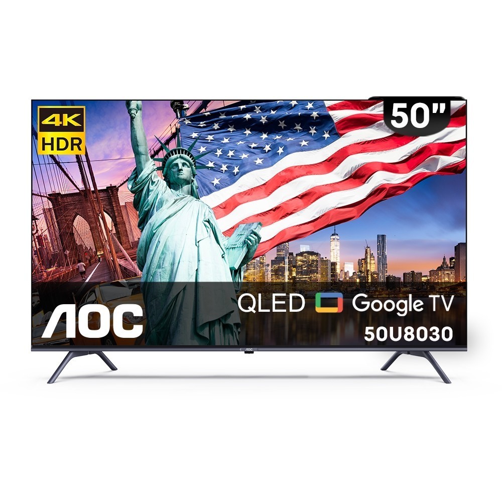 【全館折扣】50U8030 美國AOC 50吋 4K QLED Google TV 液晶電視