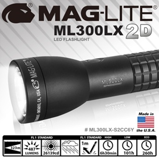【電筒魔】公司貨 MAGLITE ML300LX LED 2D 524流明 手電筒 黑色 #ML300LX-S2CC6Y