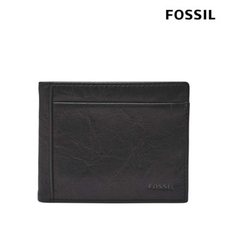 【FOSSIL 官方旗艦館】Neel 真皮兩折翻轉證件格皮夾-黑色 ML3899001 (禮盒組附鐵盒)