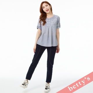 betty’s貝蒂思(31)腰鬆緊抽繩顯瘦牛仔褲(深藍色)