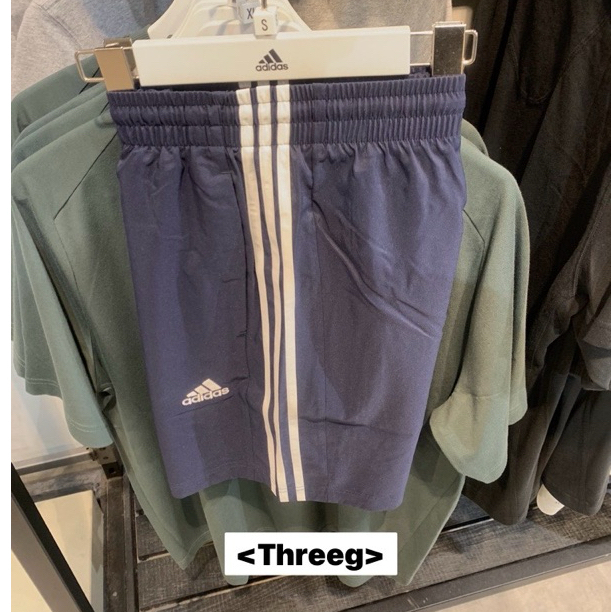 Threeg🐲ADIDAS 運動短褲 吸濕排汗 內搭緊身褲 透氣網布 經典 三線 輕量 深藍 男款 IC1485