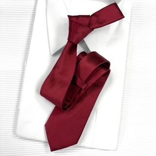 【vivi領帶家族】基本款百搭素面酒紅色領帶7cm(拉鍊手打可選)