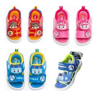 POLI 波利 台灣製造 童鞋 救援小英雄 波力造型電燈涼鞋 藍 粉 紅21106 中童鞋