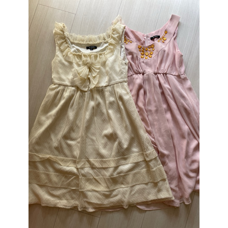 專櫃XING洋裝 蕾絲 米白/粉色 M 有兩款