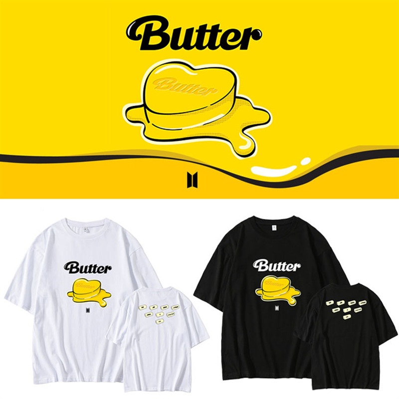 防彈少年團BTS專輯butter周邊同款應援棉質半袖打歌衣服寬鬆短袖t恤