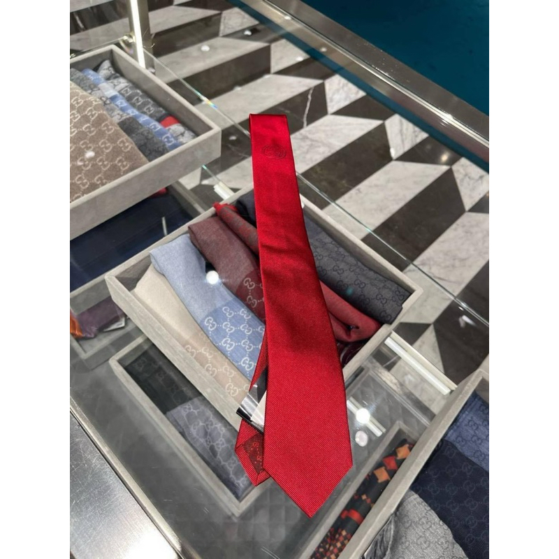 在台現貨🧡3700 GUCCI  紅色 領帶