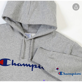 (二手商品）日版 CHAMPION 灰色M尺寸Champion Basic Logo 經典款連帽Tee 刺繡LOGO