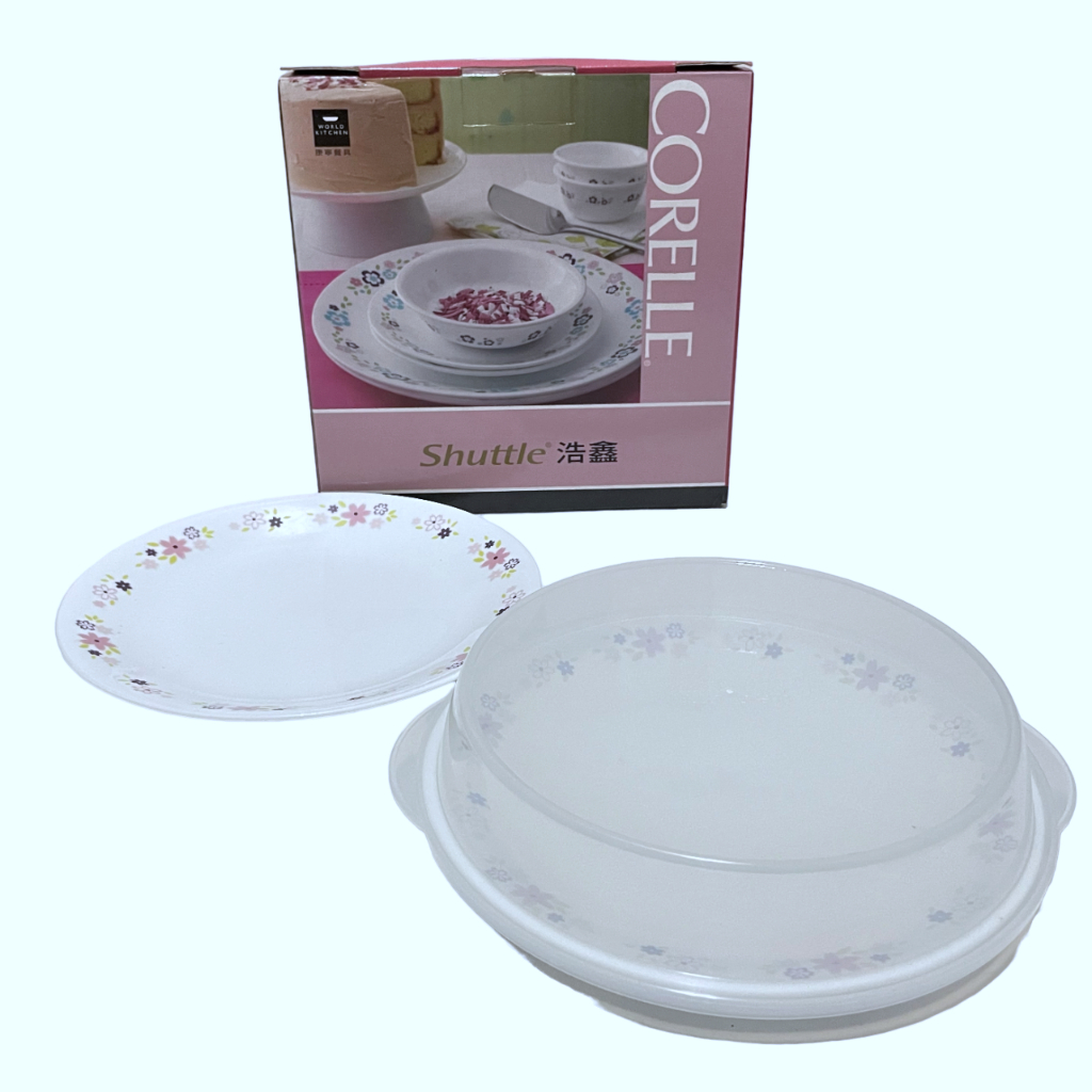 CORELLE 康寧餐具 花漾派對10吋平盤 附蓋子-2盤+1蓋(浩鑫股東會紀念品)