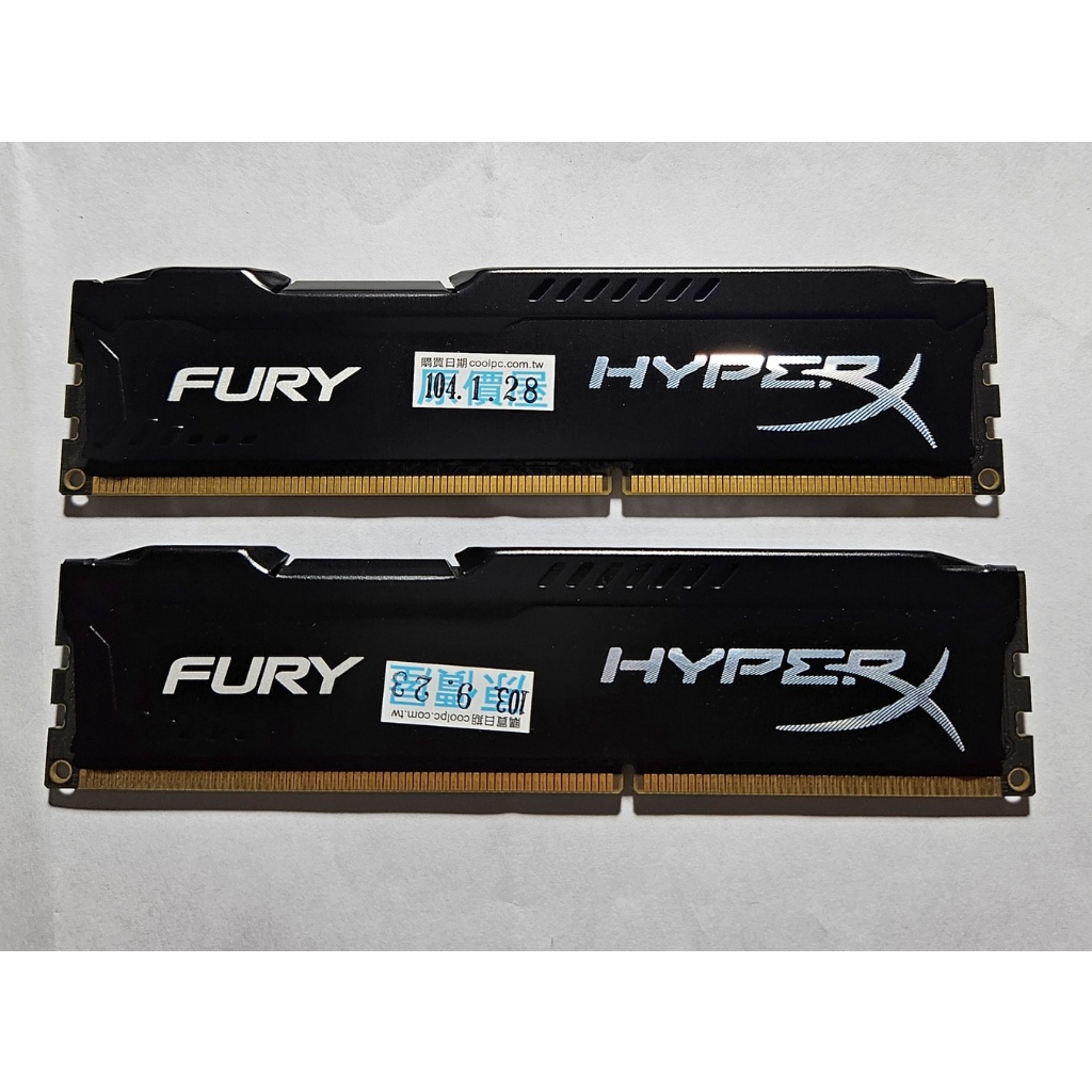 Kingston 金士頓 Fury Hyper X DDR3 1866 兩條 4GB 桌上型 DDR-III 記憶體