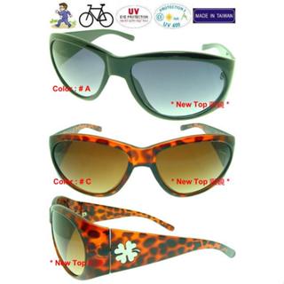 New Top 時尚墨鏡 復古墨鏡 網紅款太陽眼鏡 花朵造型金屬裝飾鏡腳 抗紫外線UV-400_台灣製(2色)_S-37